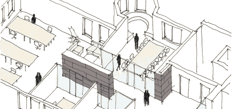 Beispielskizze zum Umbau im Agrippeum