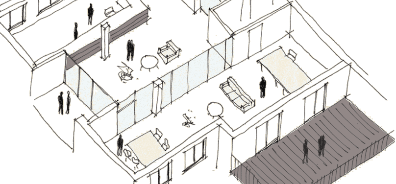 Beispielskizze zum Umbau im Agrippeum